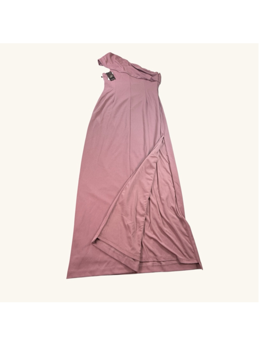 NWT Adrianna Papell Dusty Rose One Shoulder Formal Gown Size 14 Maxi Dress - Picture 10 of 10